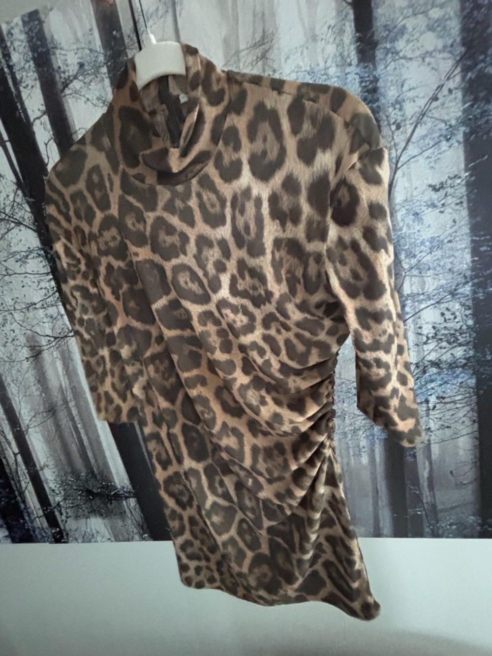NEW Stella McCartney Brown and Black Leopard Print Draped Top.size LARGE.